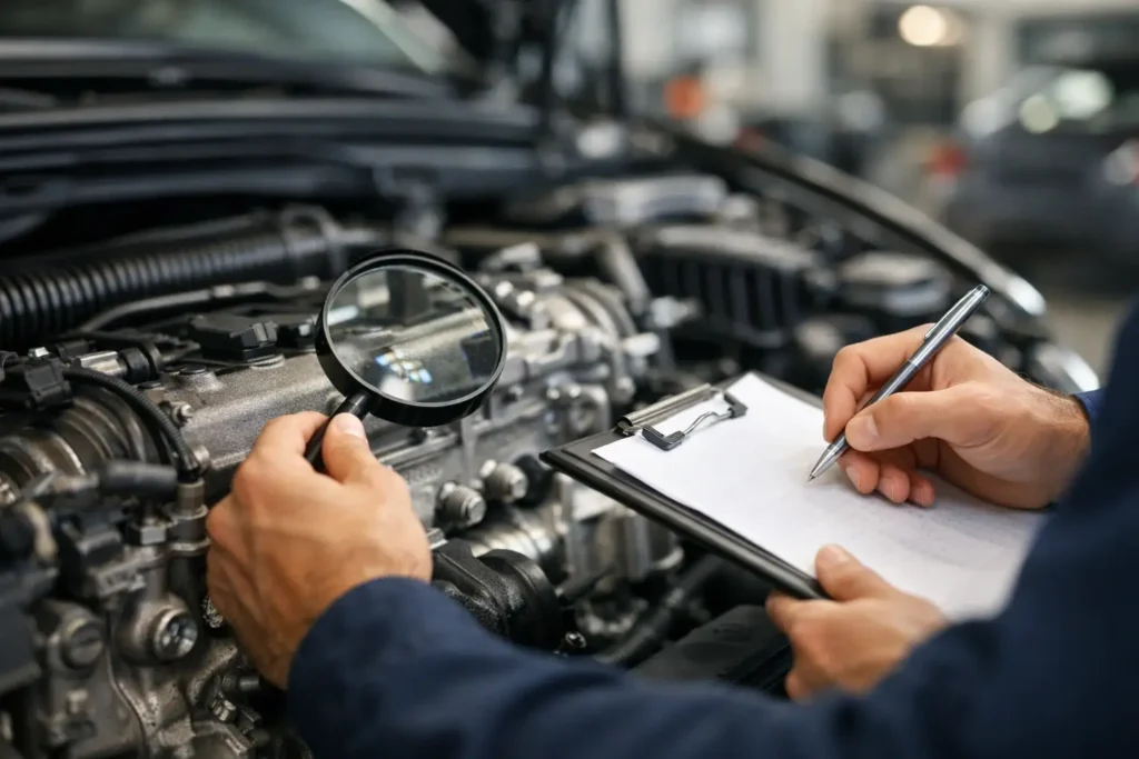 Número de motor en orden de servicio y control